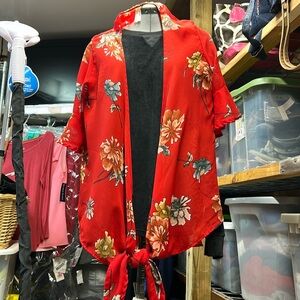 Live 4 Truth kimono tie at the waist open front long in‎ back size 1X